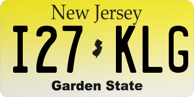NJ license plate I27KLG