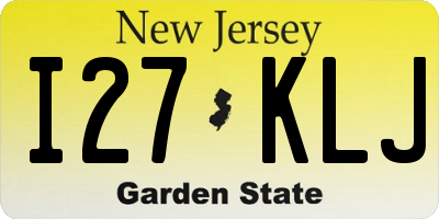 NJ license plate I27KLJ