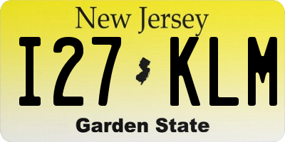 NJ license plate I27KLM