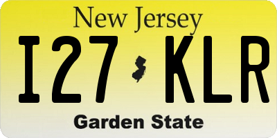 NJ license plate I27KLR