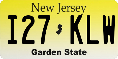 NJ license plate I27KLW