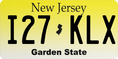 NJ license plate I27KLX