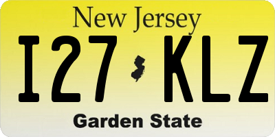 NJ license plate I27KLZ