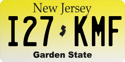 NJ license plate I27KMF