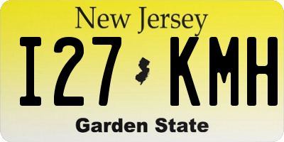 NJ license plate I27KMH