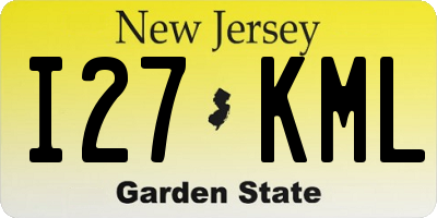 NJ license plate I27KML