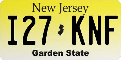 NJ license plate I27KNF