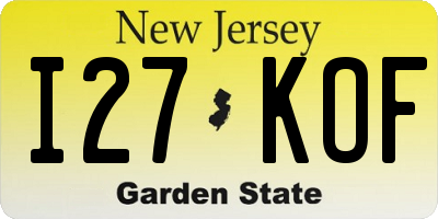 NJ license plate I27KOF