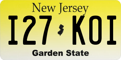 NJ license plate I27KOI
