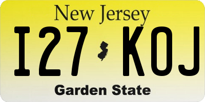 NJ license plate I27KOJ
