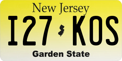 NJ license plate I27KOS