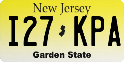 NJ license plate I27KPA