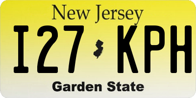 NJ license plate I27KPH