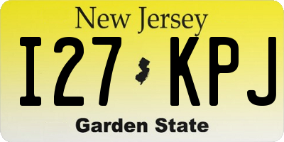 NJ license plate I27KPJ