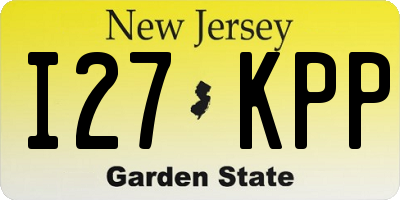 NJ license plate I27KPP