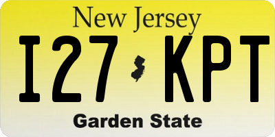 NJ license plate I27KPT