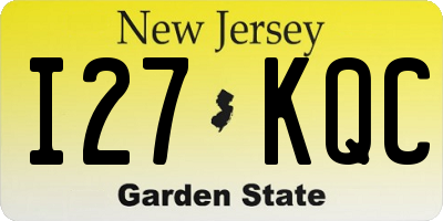 NJ license plate I27KQC