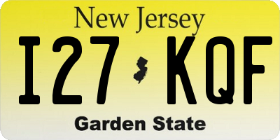NJ license plate I27KQF