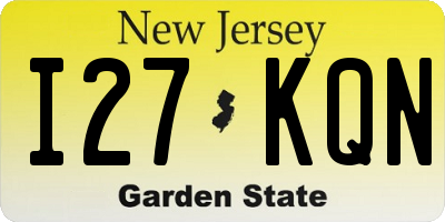 NJ license plate I27KQN