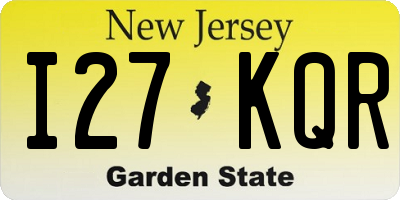 NJ license plate I27KQR