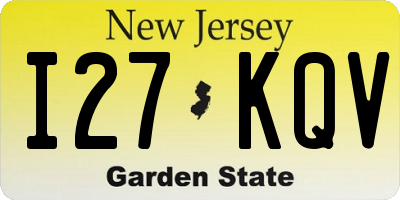 NJ license plate I27KQV