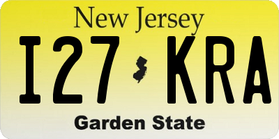 NJ license plate I27KRA