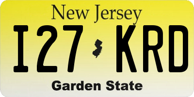 NJ license plate I27KRD