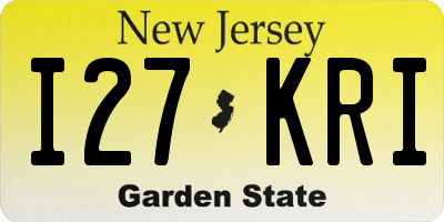NJ license plate I27KRI