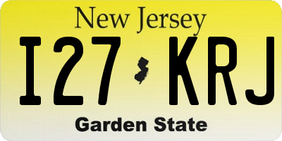 NJ license plate I27KRJ