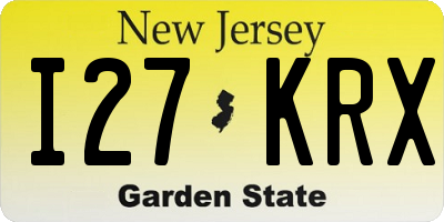 NJ license plate I27KRX