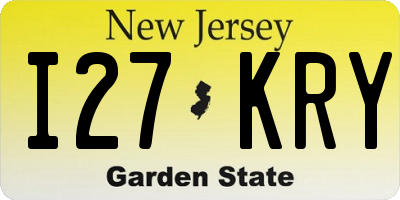 NJ license plate I27KRY