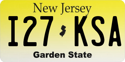 NJ license plate I27KSA