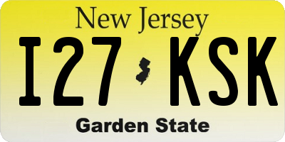 NJ license plate I27KSK