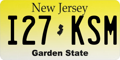 NJ license plate I27KSM