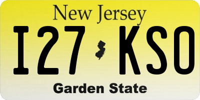 NJ license plate I27KSO