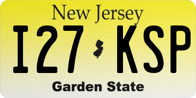 NJ license plate I27KSP