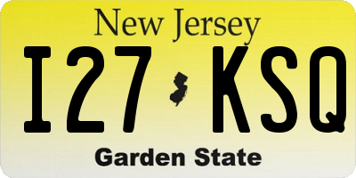NJ license plate I27KSQ