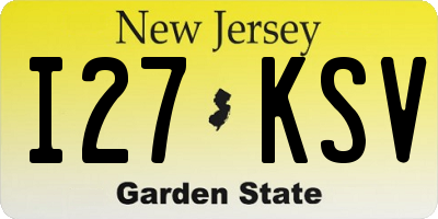 NJ license plate I27KSV