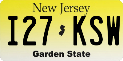 NJ license plate I27KSW