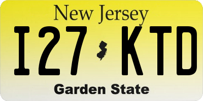 NJ license plate I27KTD