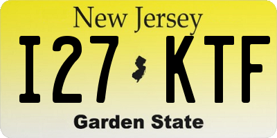 NJ license plate I27KTF