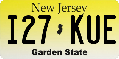 NJ license plate I27KUE