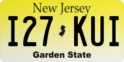 NJ license plate I27KUI