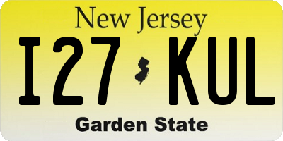 NJ license plate I27KUL