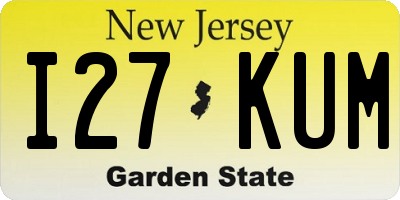 NJ license plate I27KUM