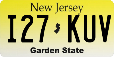 NJ license plate I27KUV