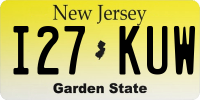 NJ license plate I27KUW