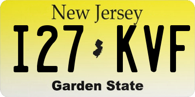 NJ license plate I27KVF