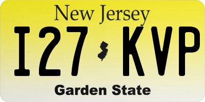 NJ license plate I27KVP