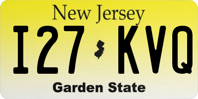 NJ license plate I27KVQ